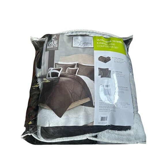 Other - True North Mink to Sherpa Comforter 5 Piece Set Brown, King Size, KL102855